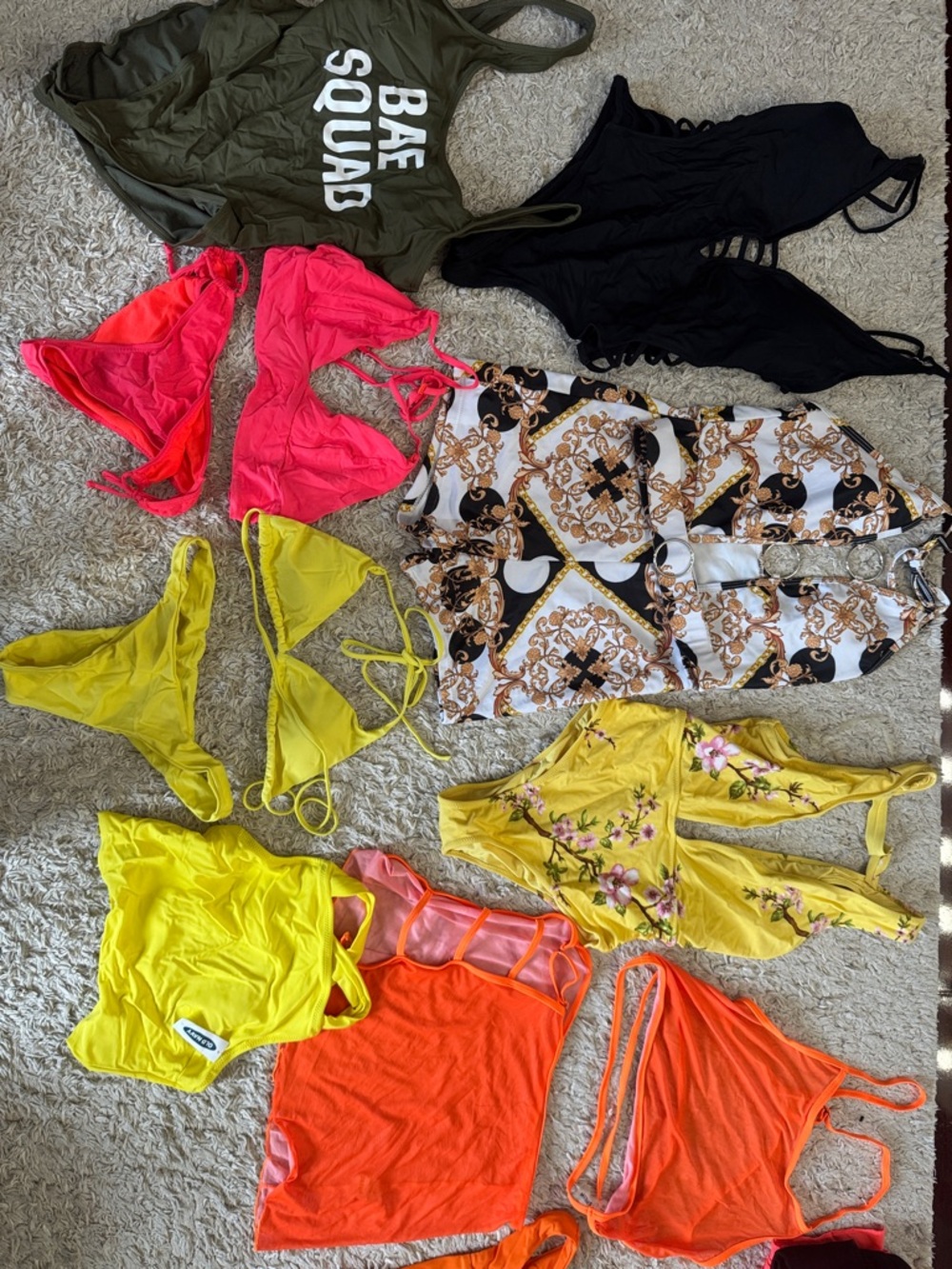 Mixed Neon Bikini and Swimwear Lot - Yellow, Pink, Orange, Black, Patterned